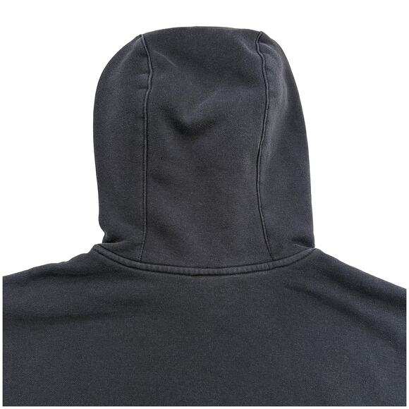 2000s Adidas Embroidered Logo Hoodie Sweatshirt Streetwear Faded Black | Size L - Picture 7 of 8